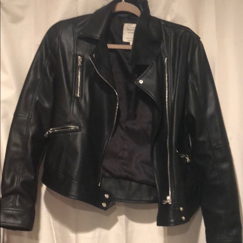 Zara black leather jacket